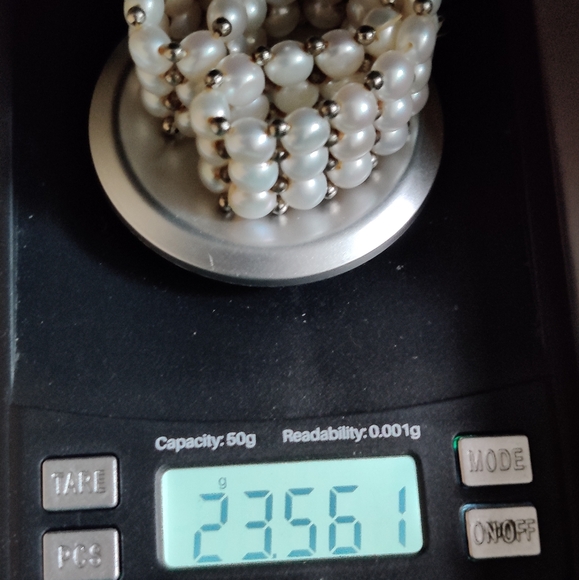 Genuine Three Row Freshwater Cultured Pearls Bracelet - Picture 12 of 14